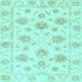 Square Oriental Light Blue Traditional Rug, abs3918lblu