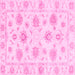 Square Oriental Pink Traditional Rug, abs3918pnk