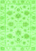 Machine Washable Oriental Green Traditional Area Rugs, wshabs3918grn