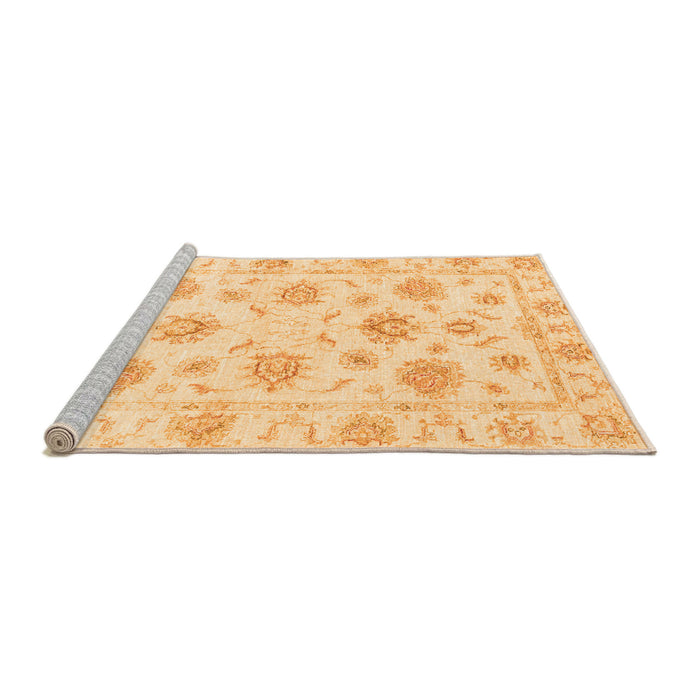 Sideview of Machine Washable Oriental Orange Traditional Area Rugs, wshabs3918org