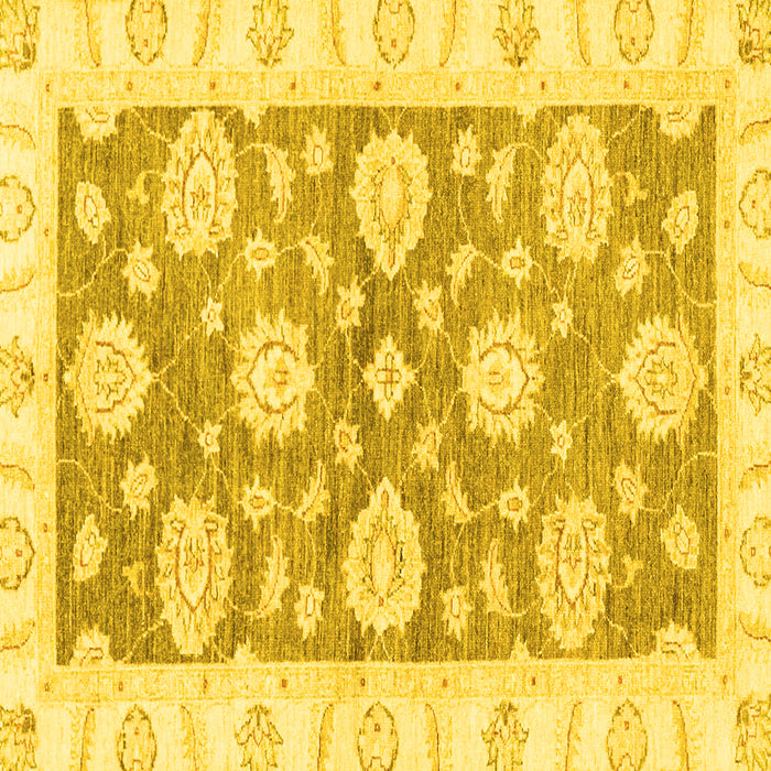 Square Oriental Yellow Traditional Rug, abs3919yw
