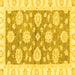 Square Oriental Yellow Traditional Rug, abs3919yw