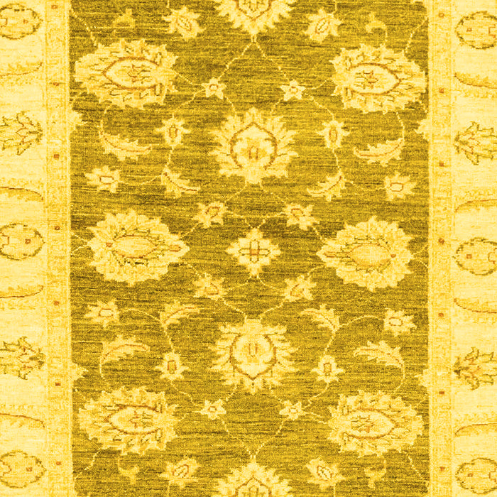 Machine Washable Oriental Yellow Traditional Rug, wshabs3919yw