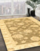 Abstract Yellow Oriental Rug in Family Room, abs3919