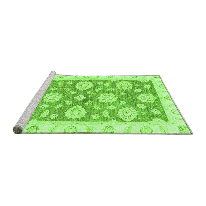 Sideview of Machine Washable Oriental Green Traditional Area Rugs, wshabs3919grn