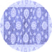 Round Oriental Blue Traditional Rug, abs3919blu