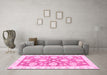 Machine Washable Oriental Pink Traditional Rug in a Living Room, wshabs3919pnk