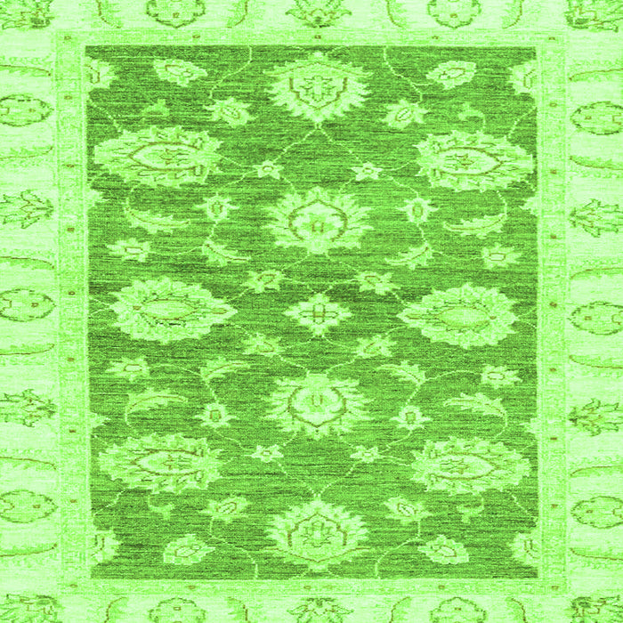 Square Oriental Green Traditional Rug, abs3919grn