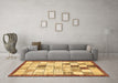 Machine Washable Checkered Brown Modern Rug in a Living Room,, wshabs391brn