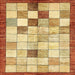 Square Abstract Red Checkered Rug, abs391