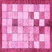 Square Checkered Pink Modern Rug, abs391pnk