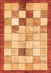 Checkered Orange Modern Rug, abs391org