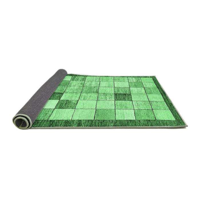 Sideview of Checkered Emerald Green Modern Rug, abs391emgrn