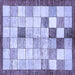 Square Checkered Blue Modern Rug, abs391blu