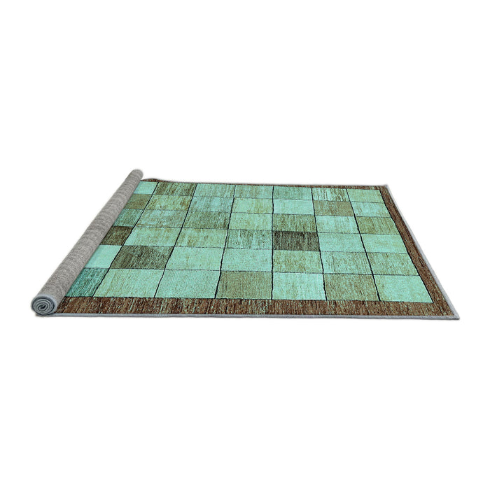 Sideview of Machine Washable Checkered Light Blue Modern Rug, wshabs391lblu