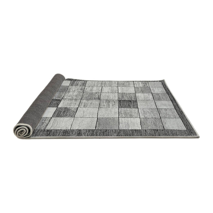 Sideview of Checkered Gray Modern Rug, abs391gry