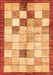 Machine Washable Checkered Orange Modern Area Rugs, wshabs391org