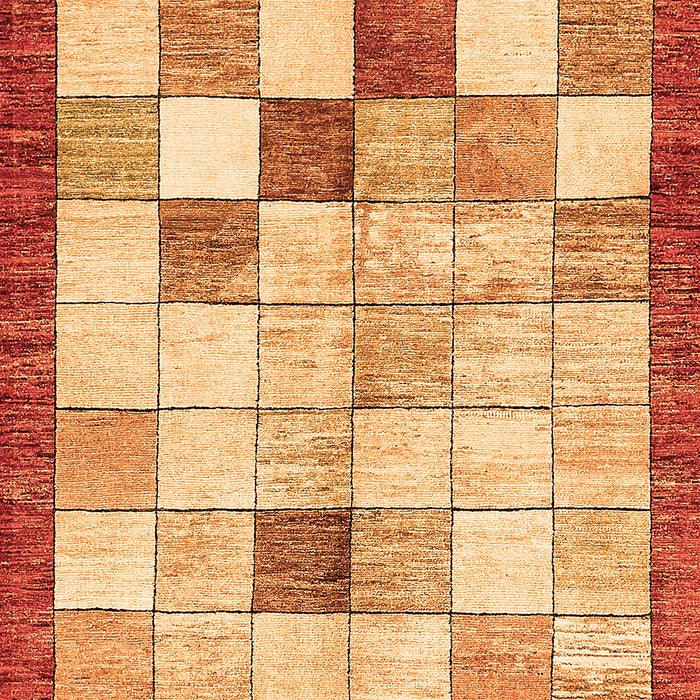 Machine Washable Checkered Orange Modern Area Rugs, wshabs391org