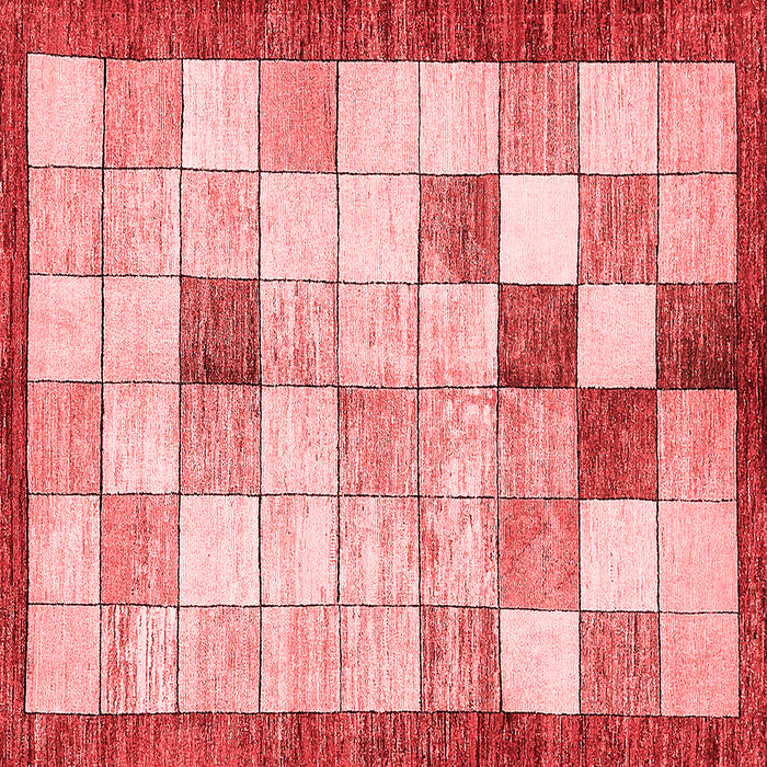 Machine Washable Checkered Red Modern Rug, wshabs391red