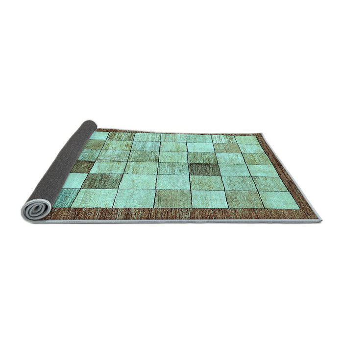 Sideview of Checkered Light Blue Modern Rug, abs391lblu