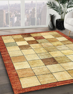 Machine Washable Abstract Red Rug in a Family Room, wshabs391