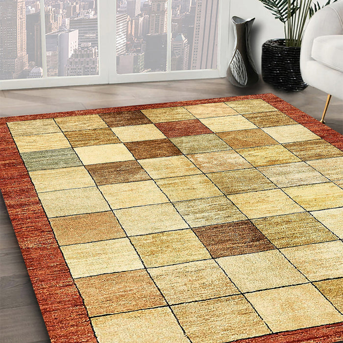 Machine Washable Abstract Red Rug in a Family Room, wshabs391