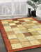 Abstract Red Checkered Rug in Family Room, abs391