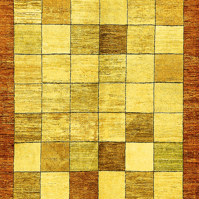 Checkered Yellow Modern Rug, abs391yw