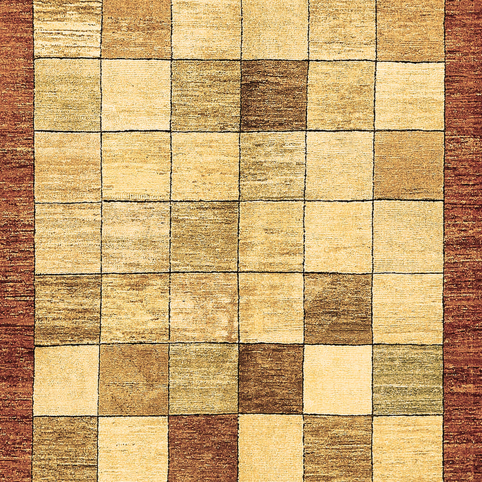 Machine Washable Checkered Brown Modern Rug, wshabs391brn
