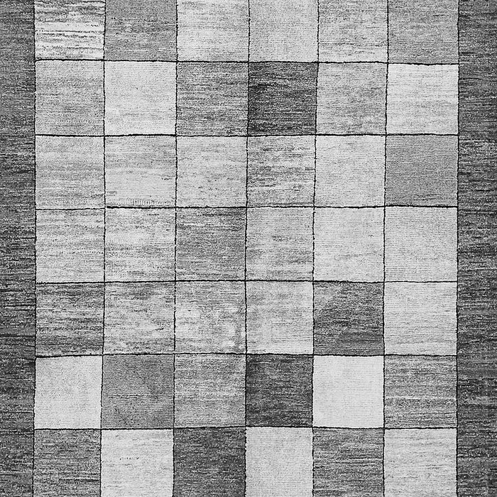 Machine Washable Checkered Gray Modern Rug, wshabs391gry