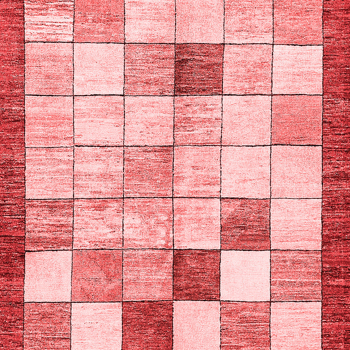 Machine Washable Checkered Red Modern Rug, wshabs391red
