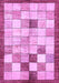 Machine Washable Checkered Purple Modern Area Rugs, wshabs391pur