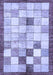 Machine Washable Checkered Blue Modern Rug, wshabs391blu