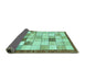 Sideview of Checkered Turquoise Modern Rug, abs391turq