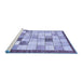 Sideview of Machine Washable Checkered Blue Modern Rug, wshabs391blu