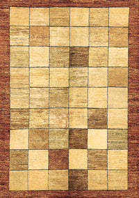 Checkered Brown Modern Rug, abs391brn