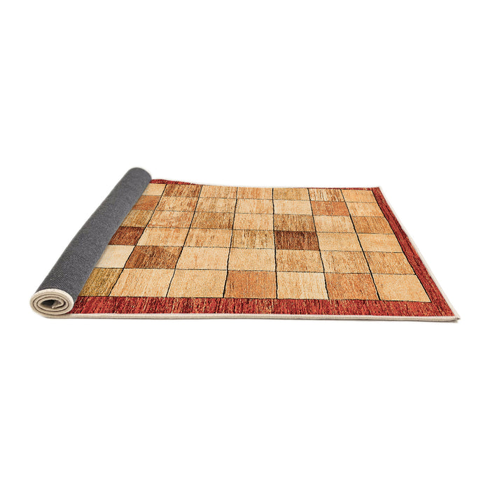 Sideview of Checkered Orange Modern Rug, abs391org