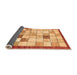 Sideview of Checkered Orange Modern Rug, abs391org