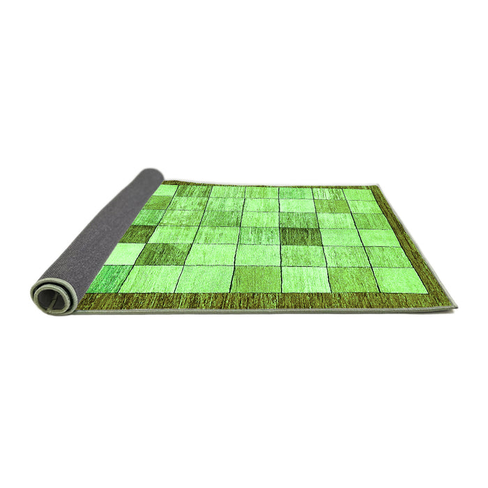 Sideview of Checkered Green Modern Rug, abs391grn