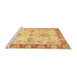 Sideview of Machine Washable Abstract Chrome Gold Yellow Rug, wshabs3920