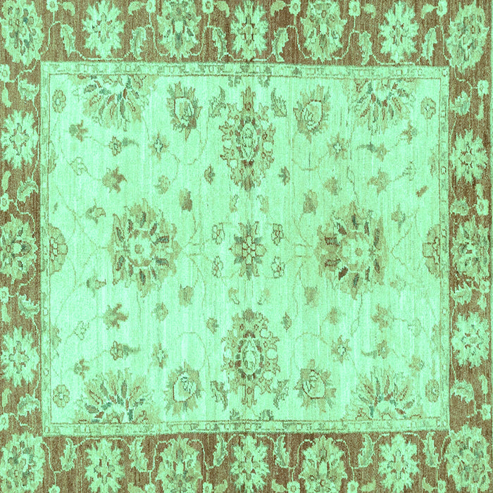 Square Oriental Turquoise Traditional Rug, abs3920turq