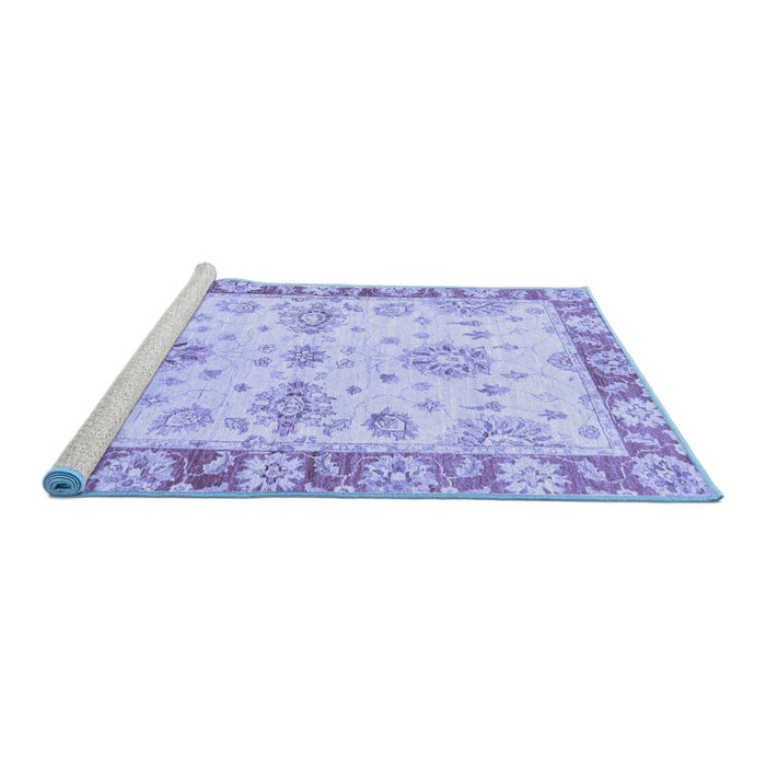 Sideview of Machine Washable Oriental Blue Traditional Rug, wshabs3920blu