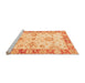 Sideview of Machine Washable Oriental Orange Traditional Area Rugs, wshabs3920org