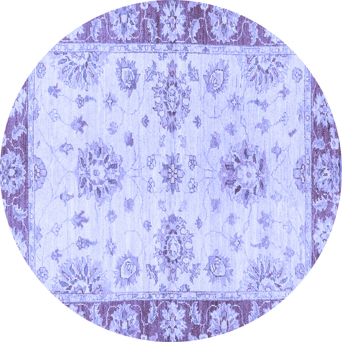 Round Oriental Blue Traditional Rug, abs3920blu