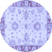 Round Oriental Blue Traditional Rug, abs3920blu