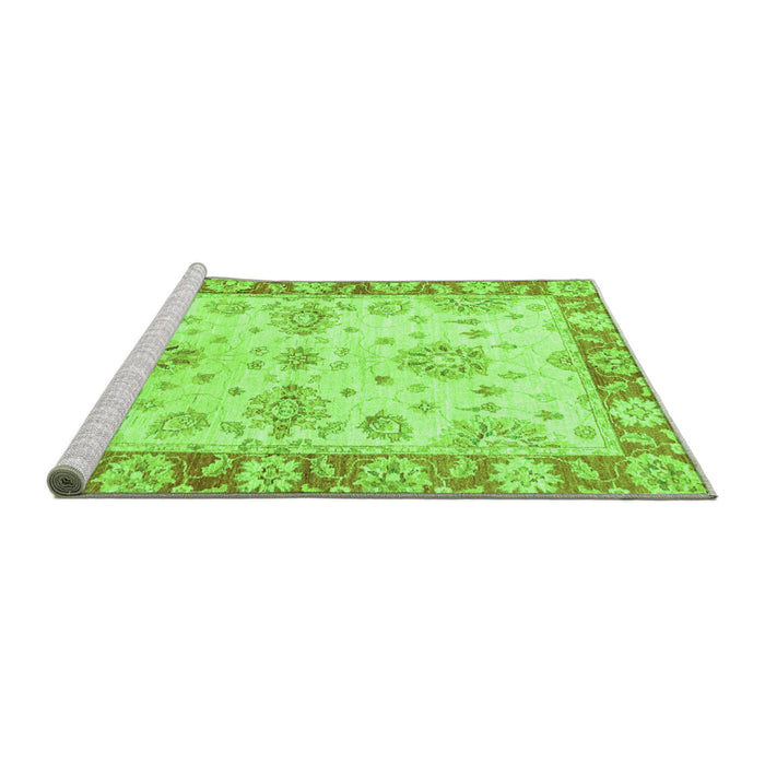 Sideview of Machine Washable Oriental Green Traditional Area Rugs, wshabs3920grn