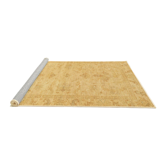 Sideview of Machine Washable Abstract Yellow Rug, wshabs3921