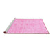 Sideview of Machine Washable Oriental Pink Traditional Rug, wshabs3921pnk