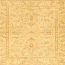 Square Machine Washable Abstract Yellow Rug, wshabs3921