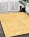 Machine Washable Abstract Yellow Rug in a Family Room, wshabs3921